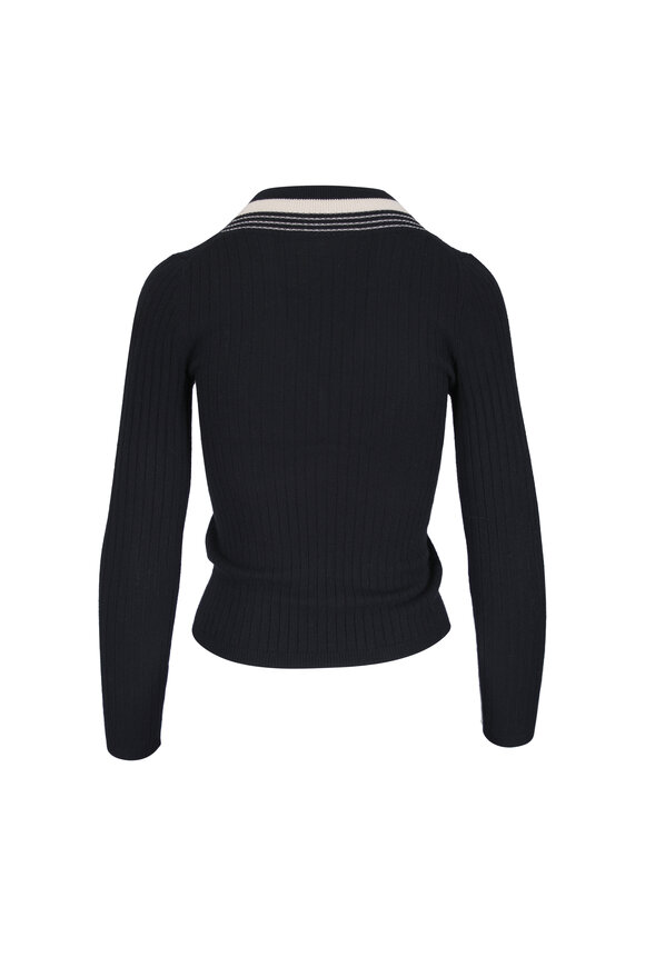 Nili Lotan Aziel Black & Ivory Cashmere Sweater - view 3