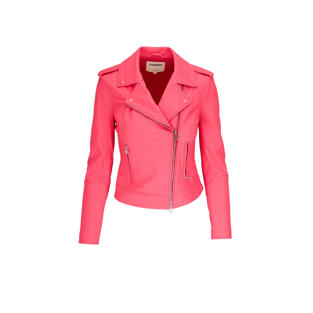 L'Agence Neon Pink Biker Jacket – Two Skirts