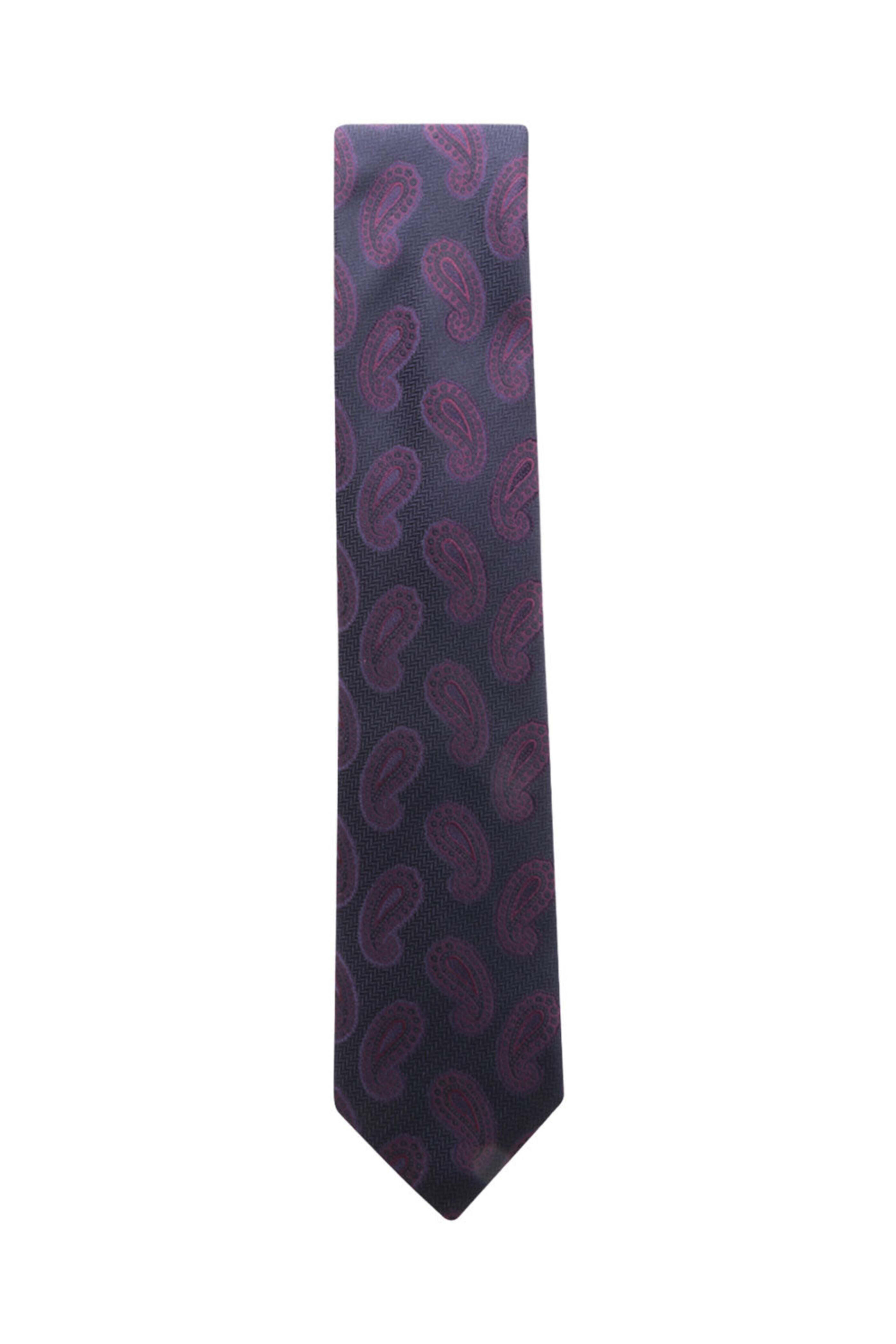 Brioni - Midnight Blue and Amaranth Paisley Tie