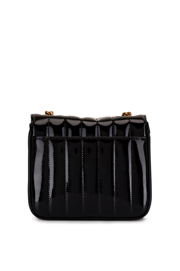 Saint Laurent - Small Vicky Black Quilted Patent Leather Bag