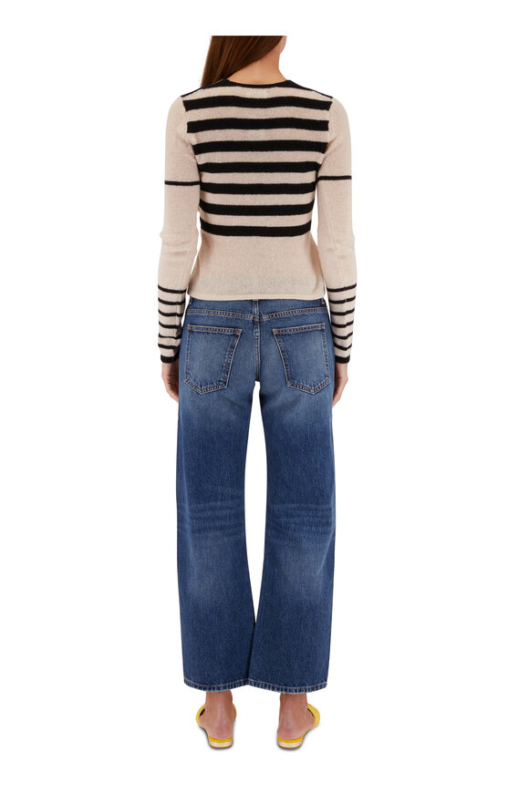 Khaite - Ivy Cream & Black Stripe Sweater