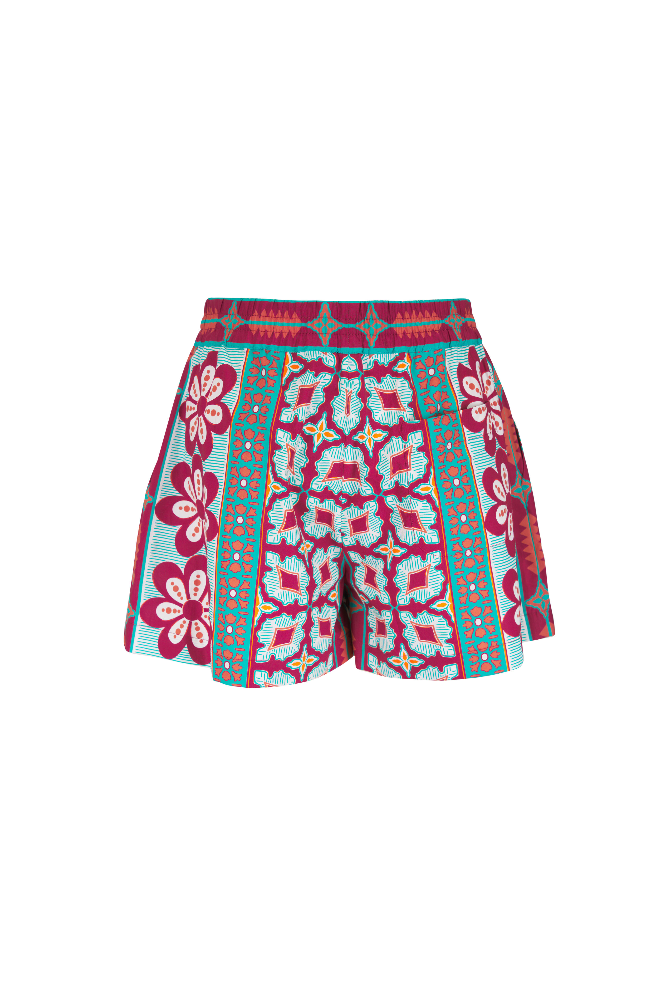 La DoubleJ - Pagoda Placée Rust Cotton Poplin Pull-On Shorts - view 2