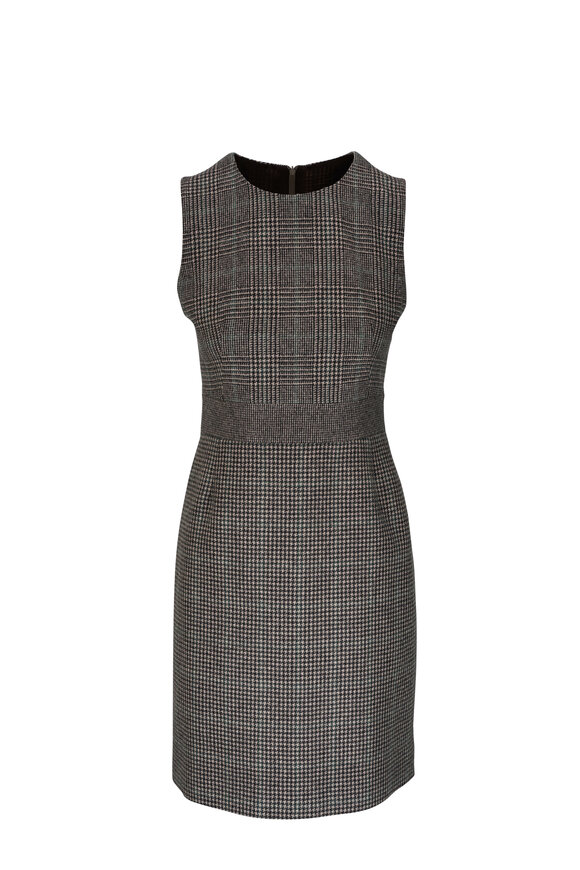 Akris - Gray & Black Cashmere A-Line Dress 