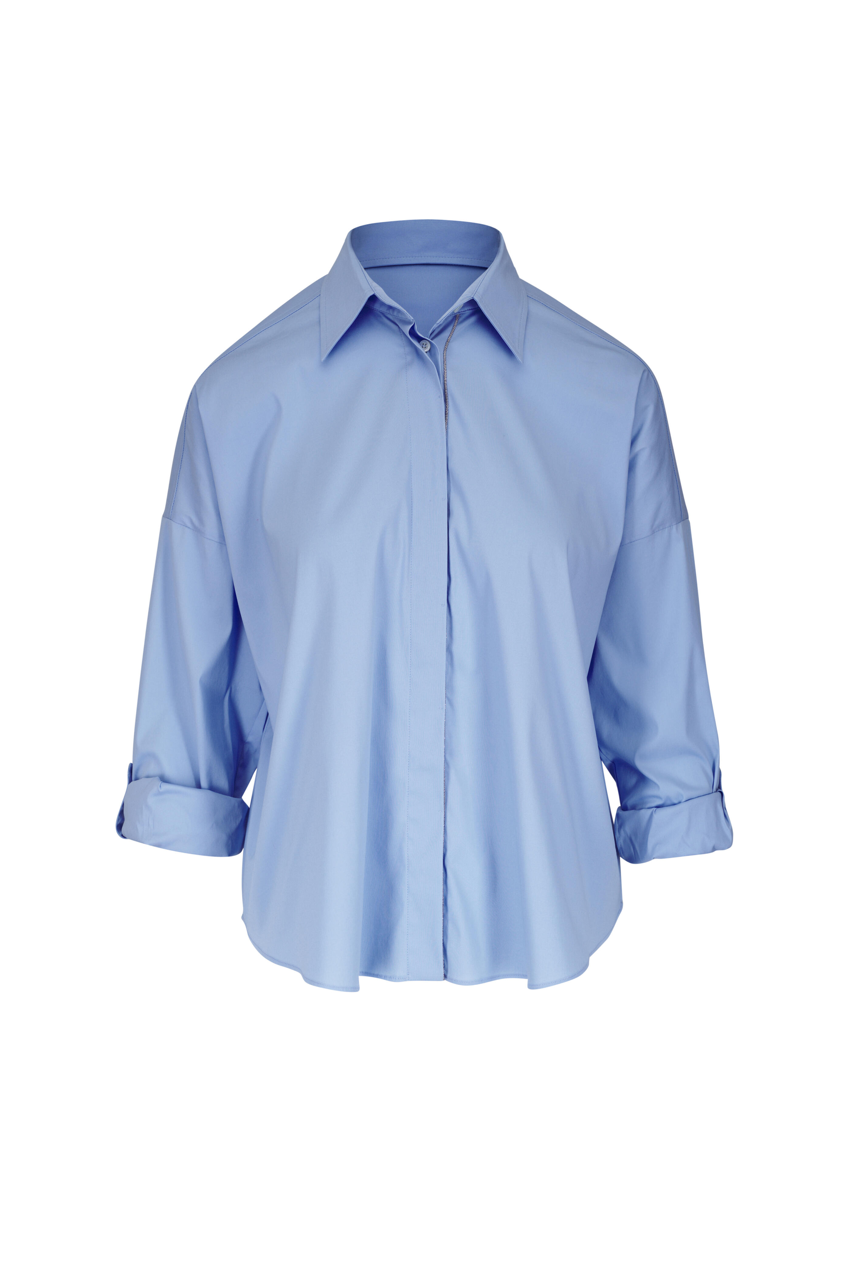 Brunello Cucinelli - Azure Monili Trim Shirt