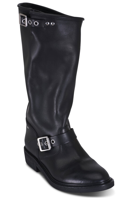 Golden Goose Biker Black Leather Boot, 30mm