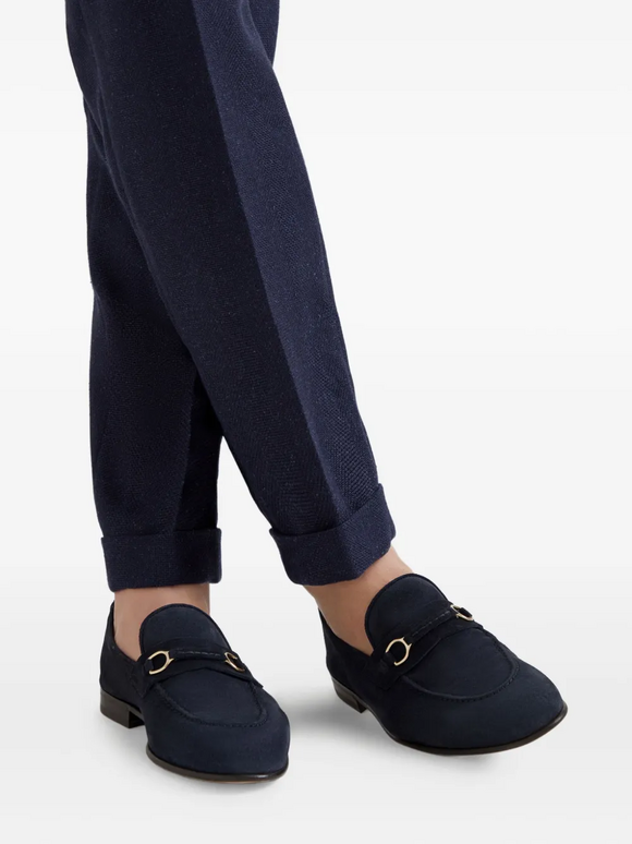 Brunello Cucinelli Navy Blue Suede Loafer - view 7