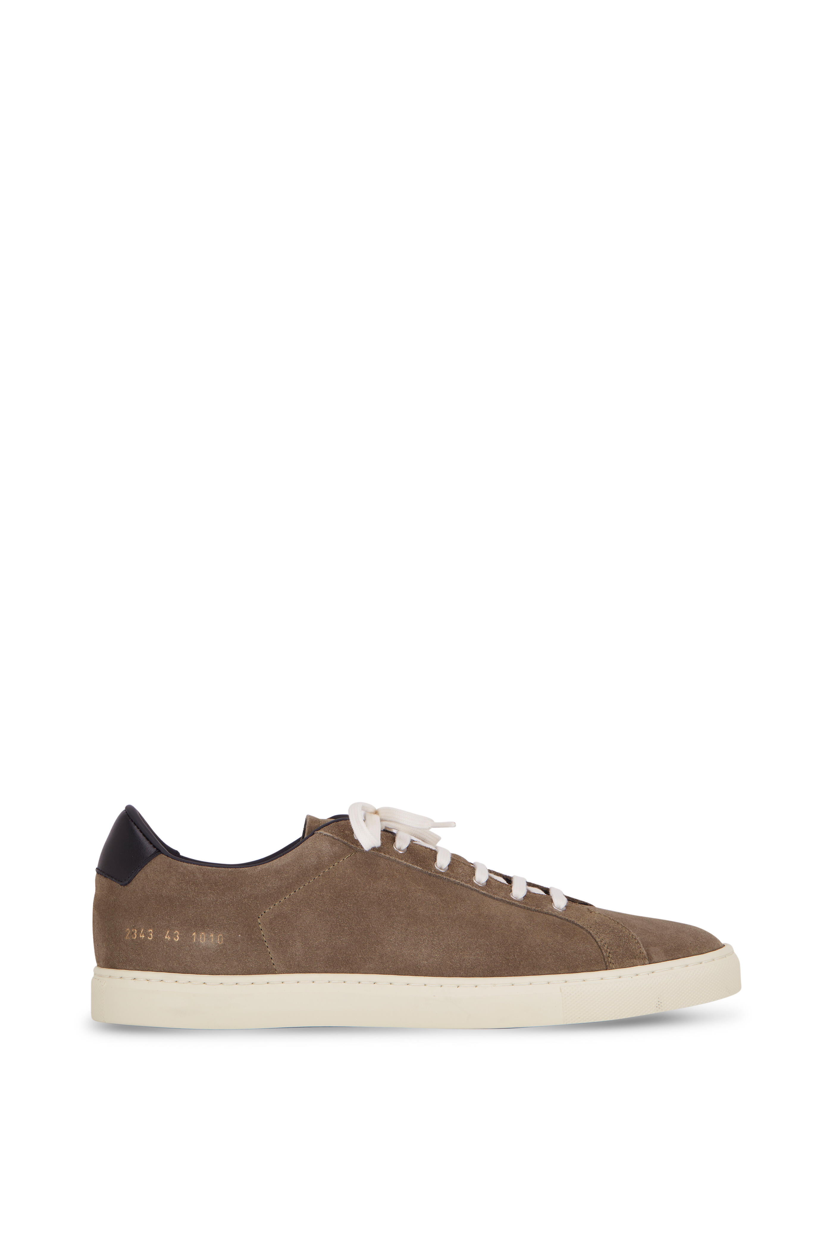 Common Projects - Retro Low Olive Suede Sneaker | Mitchell Stores