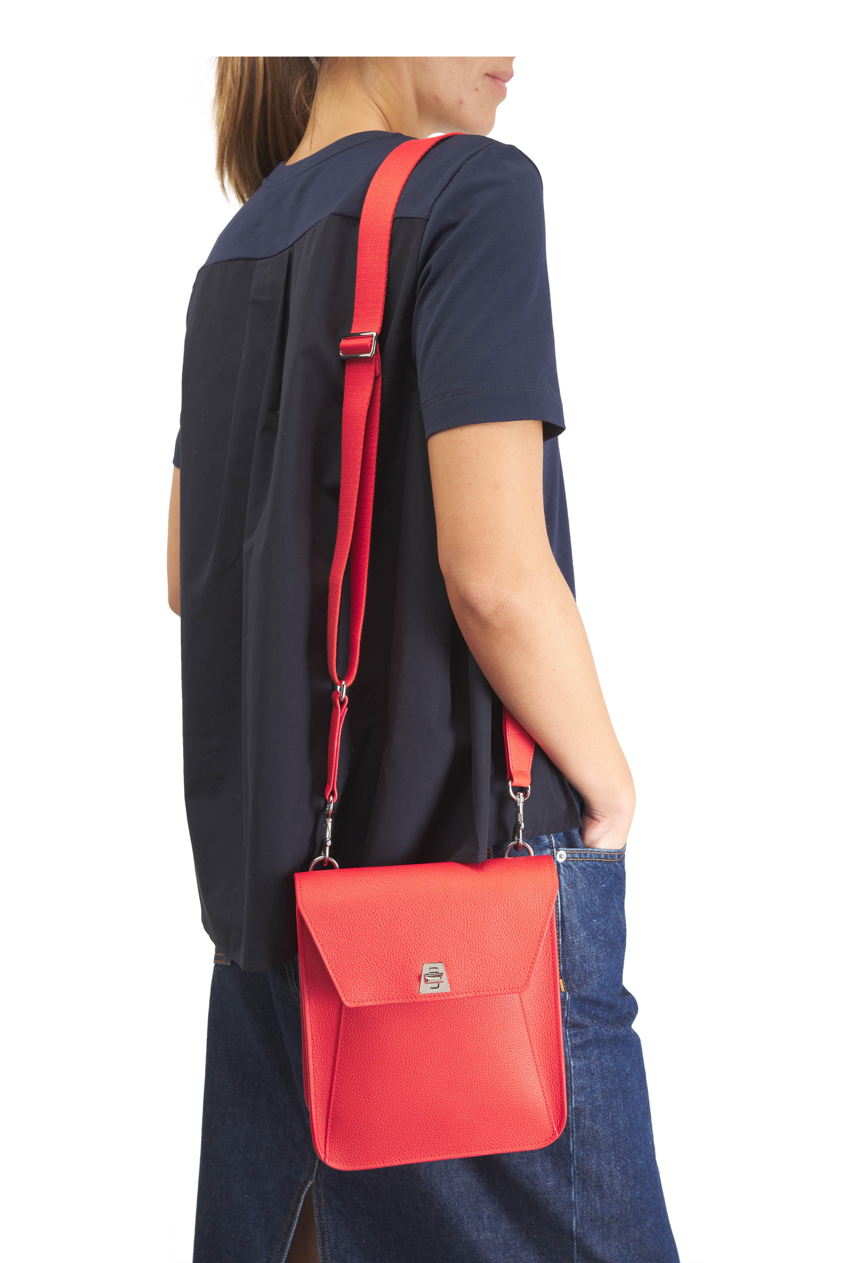 Akris - Anouk Tangerine Leather Crossbody Bag