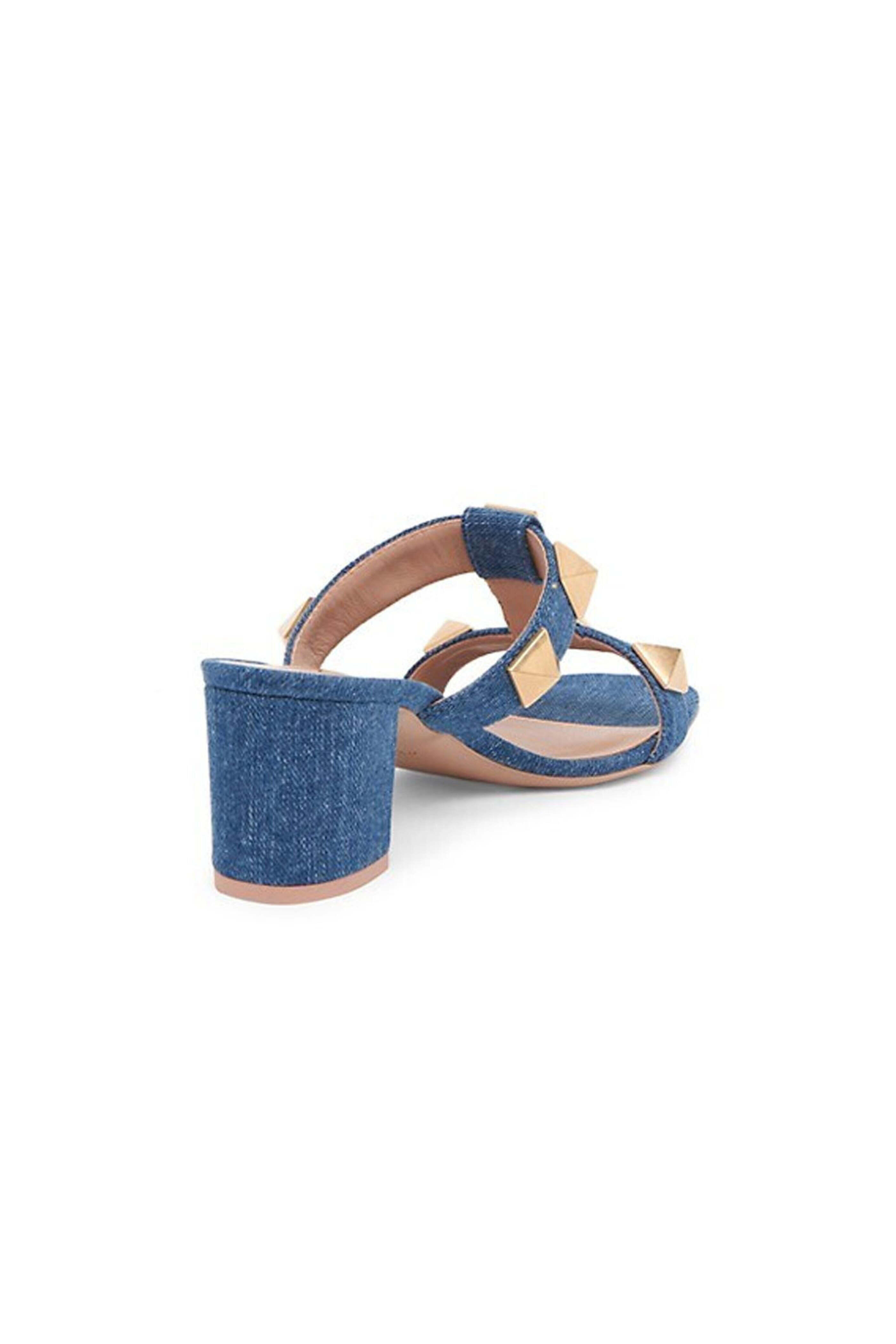 Valentino Garavani - Roman Stud Slide in Denim | Mitchell Stores