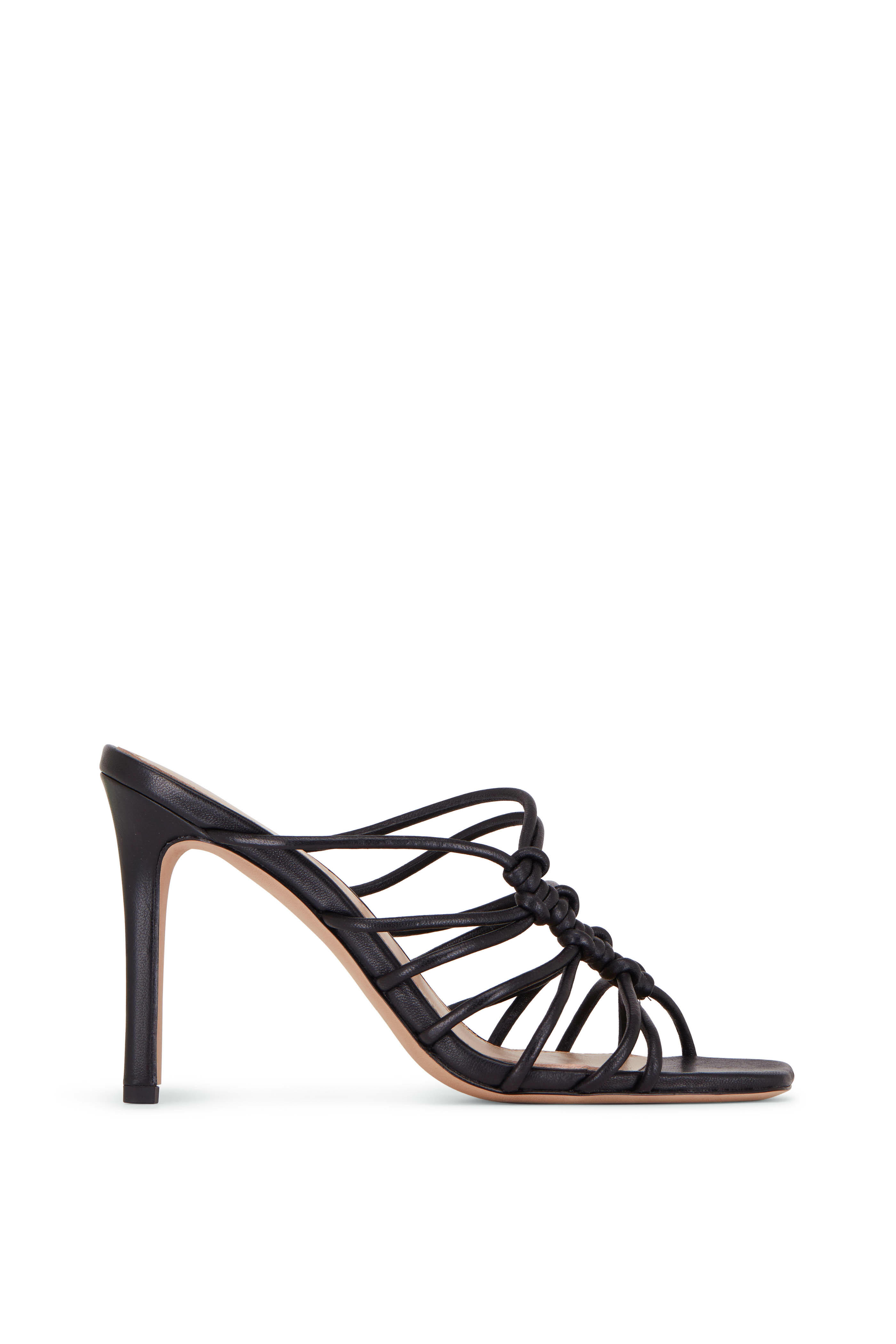 Veronica Beard - Avita Black Leather Knotted Strap Sandal, 90mm