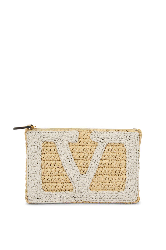 Valentino Garavani Viva Superstar Synthetic Raffia Pouch
