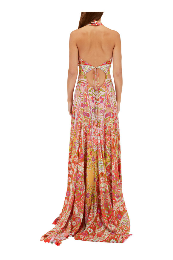 Etro - Abito Zodiac Floral Print Halter Gown 