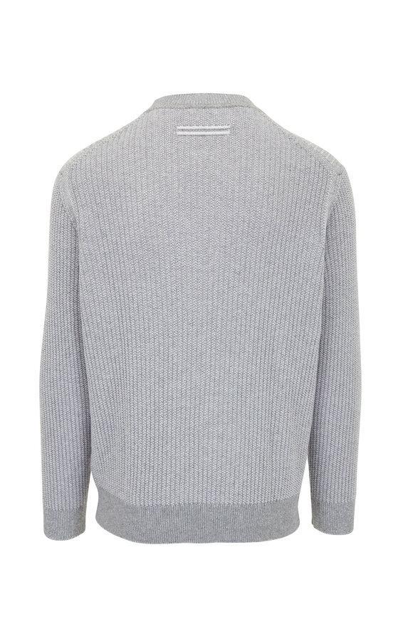 Zegna - Gray Mélange Crewneck Sweater