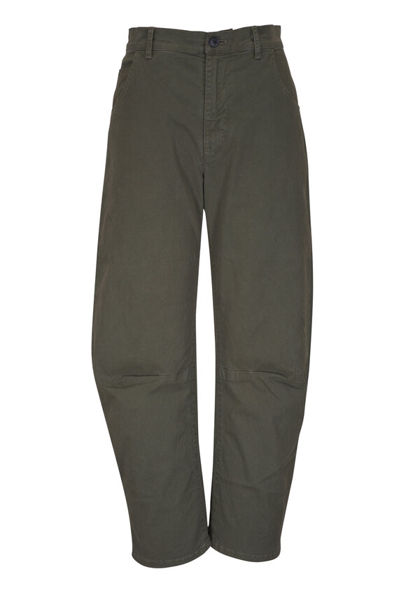 Nili Lotan Emerson Loden Green Curved Pant