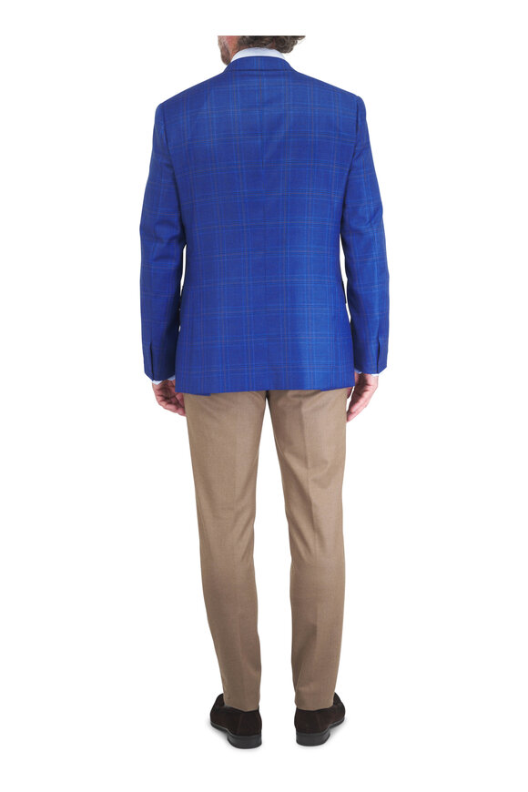 Brioni Royal Blue Prince of Wales Wool Sportcoat - view 3