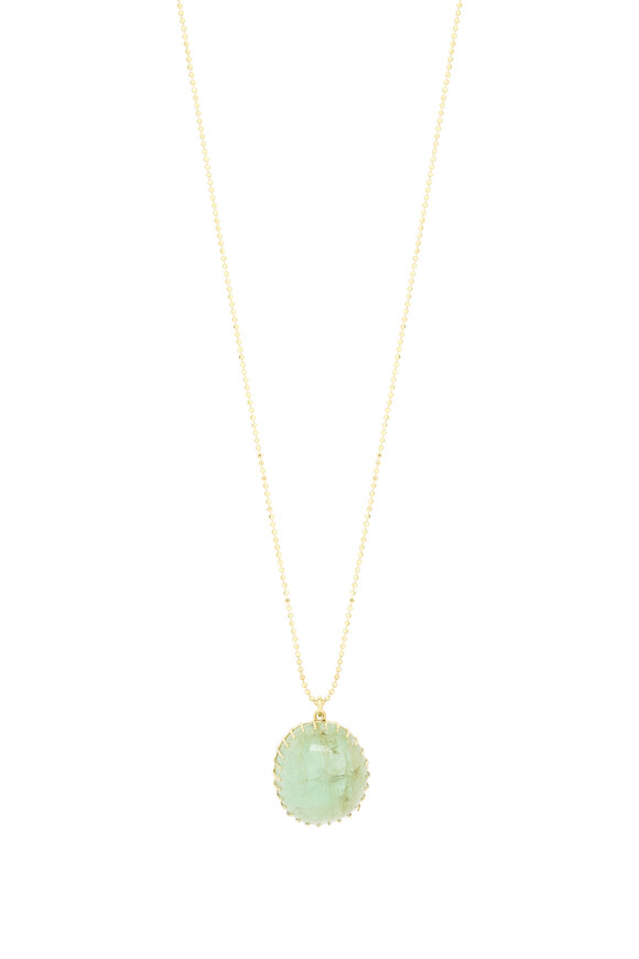 Renee Lewis 18k Yellow Gold Emerald Pendant Necklace
