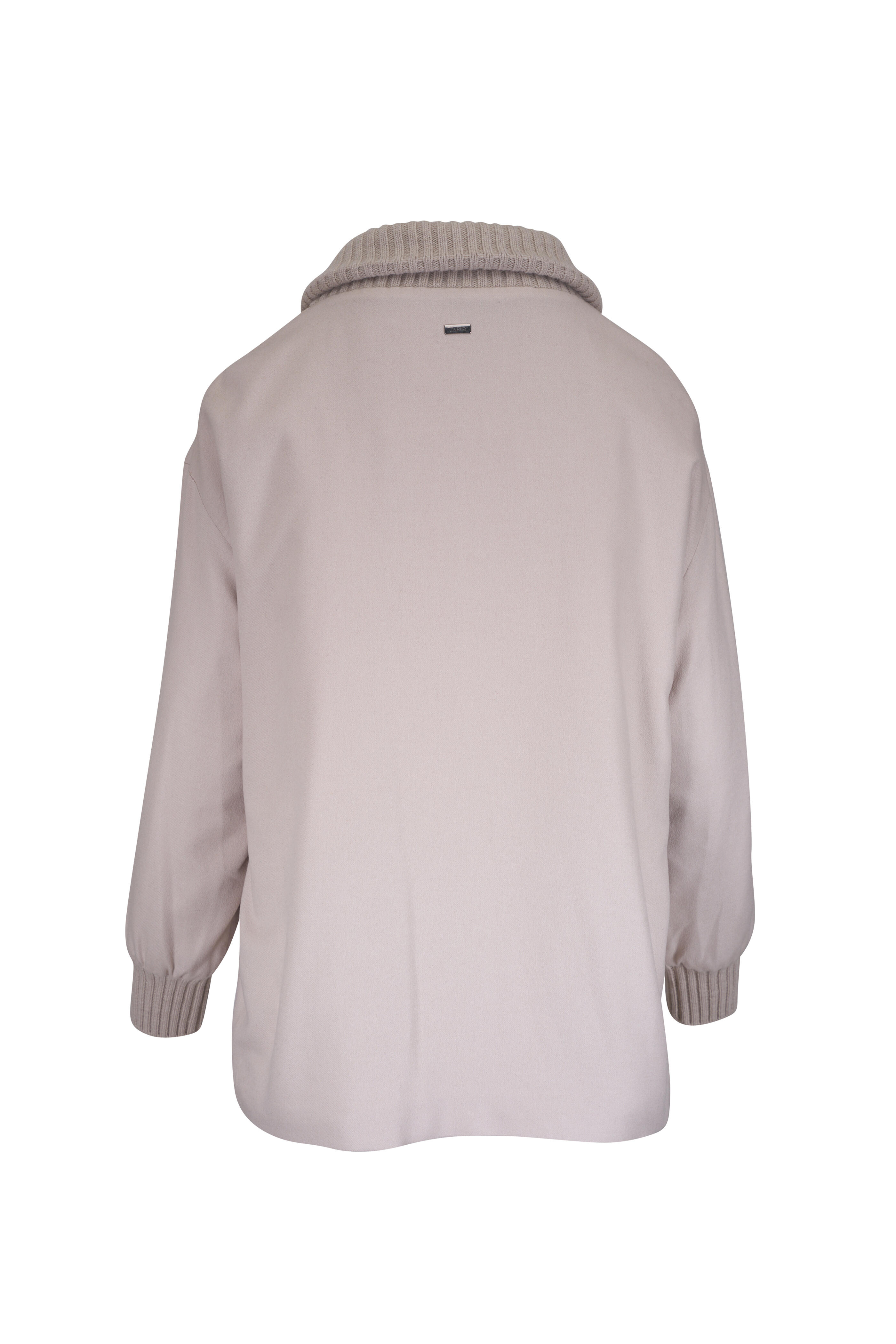 Herno - Beige Silk & Cashmere Padded Coat | Mitchell Stores