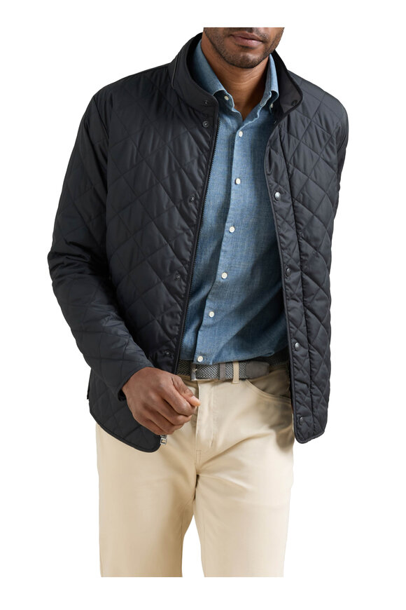 Peter Millar Suffolk Black Quilted Coat - view 2