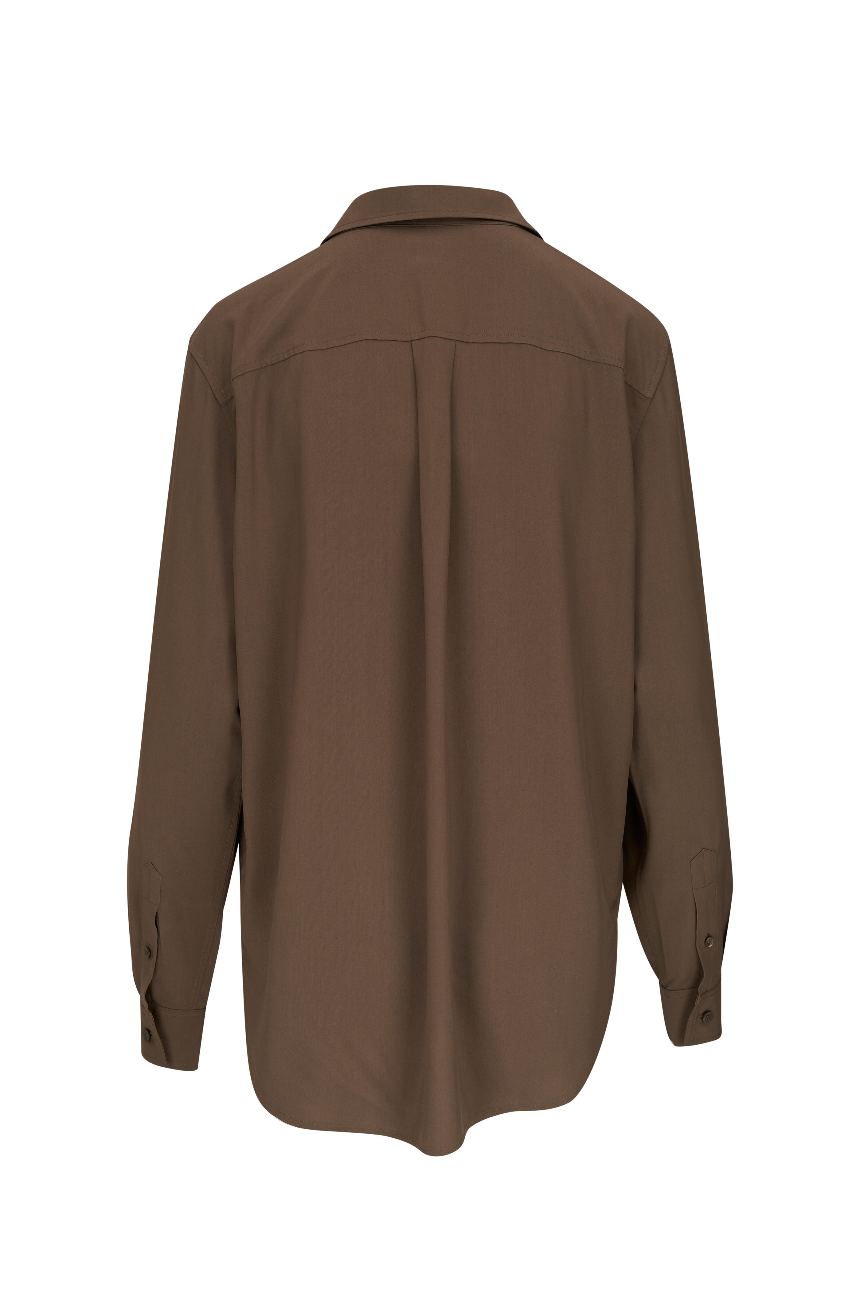 Totême - Ash Greige Draped Front Blouse