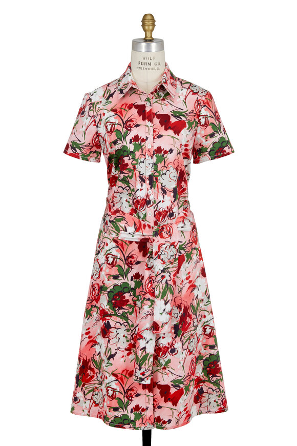 Carolina Herrera - Pink Archive Bouquet Print Shirt Dress