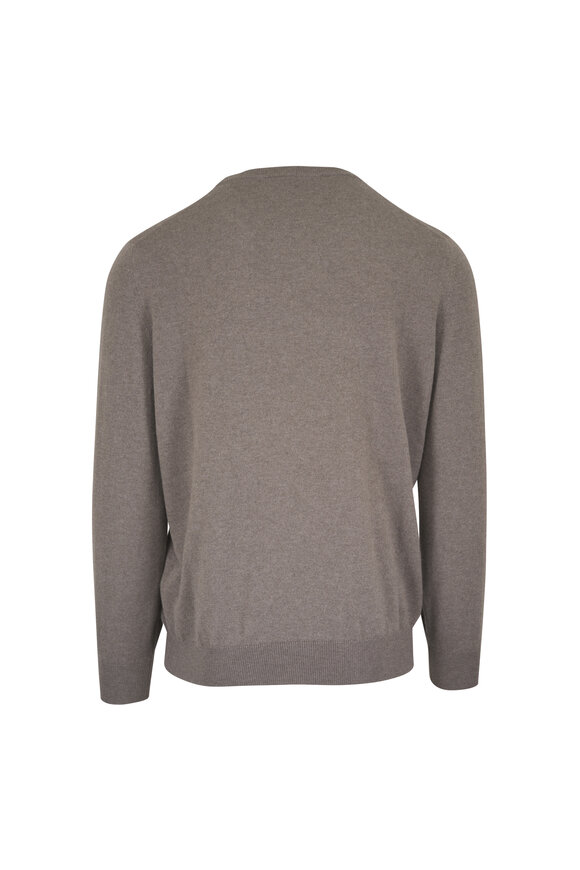 Brunello Cucinelli Army Green Cashmere Crewneck Sweater - view 2