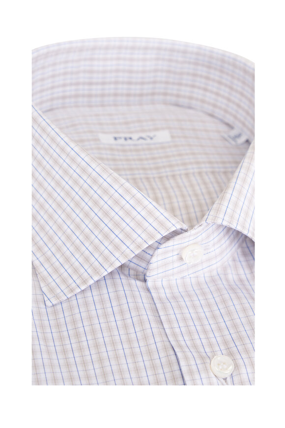 Fray Taupe Cotton Plaid Sport Shirt - view 2