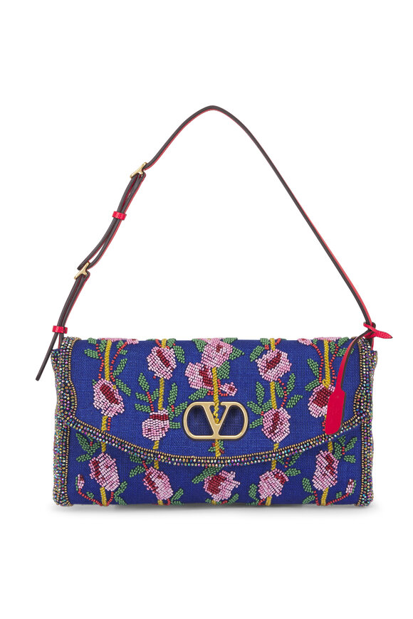 Valentino Garavani Small Devain Rose Beaded Shoulder Bag - view 1
