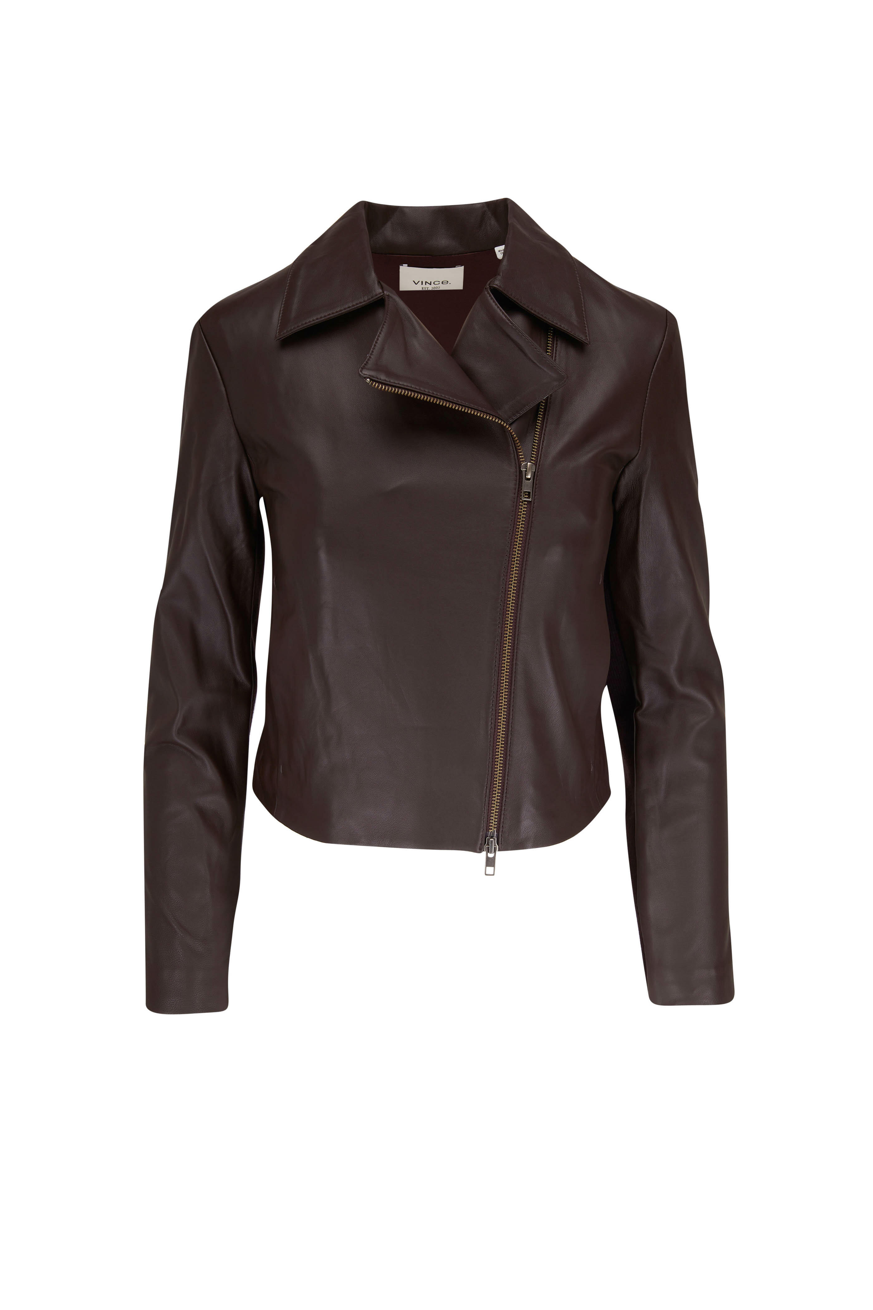 Vince Lamb Leather Moto Knit Leather store Jacket