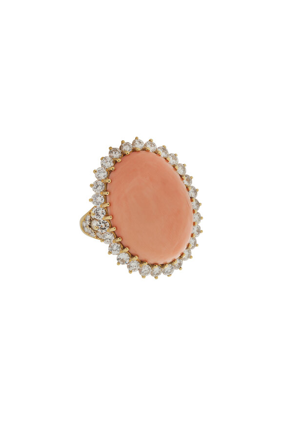 Vintage Collection Mauboussin Coral Diamond Halo Ring