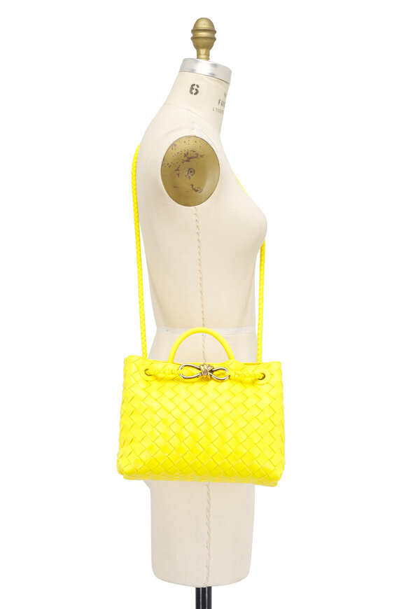 Bottega Veneta Small Andiamo Sulfur Intrecciato Leather Bag - view 6