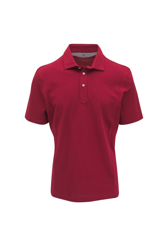 Brunello Cucinelli - Oat Cotton Ribbed Polo | Mitchell Stores