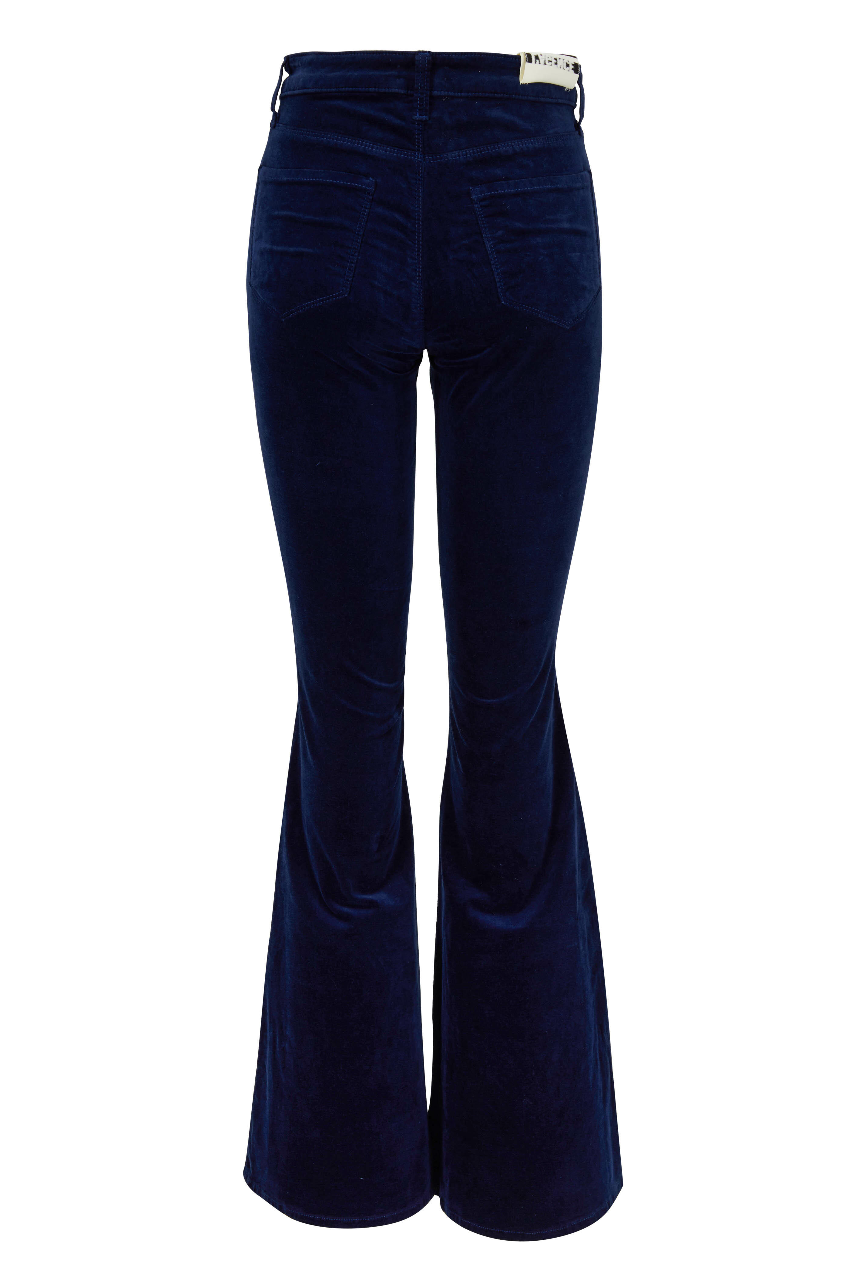 L'Agence - Solana Navy Velvet Flared Jean