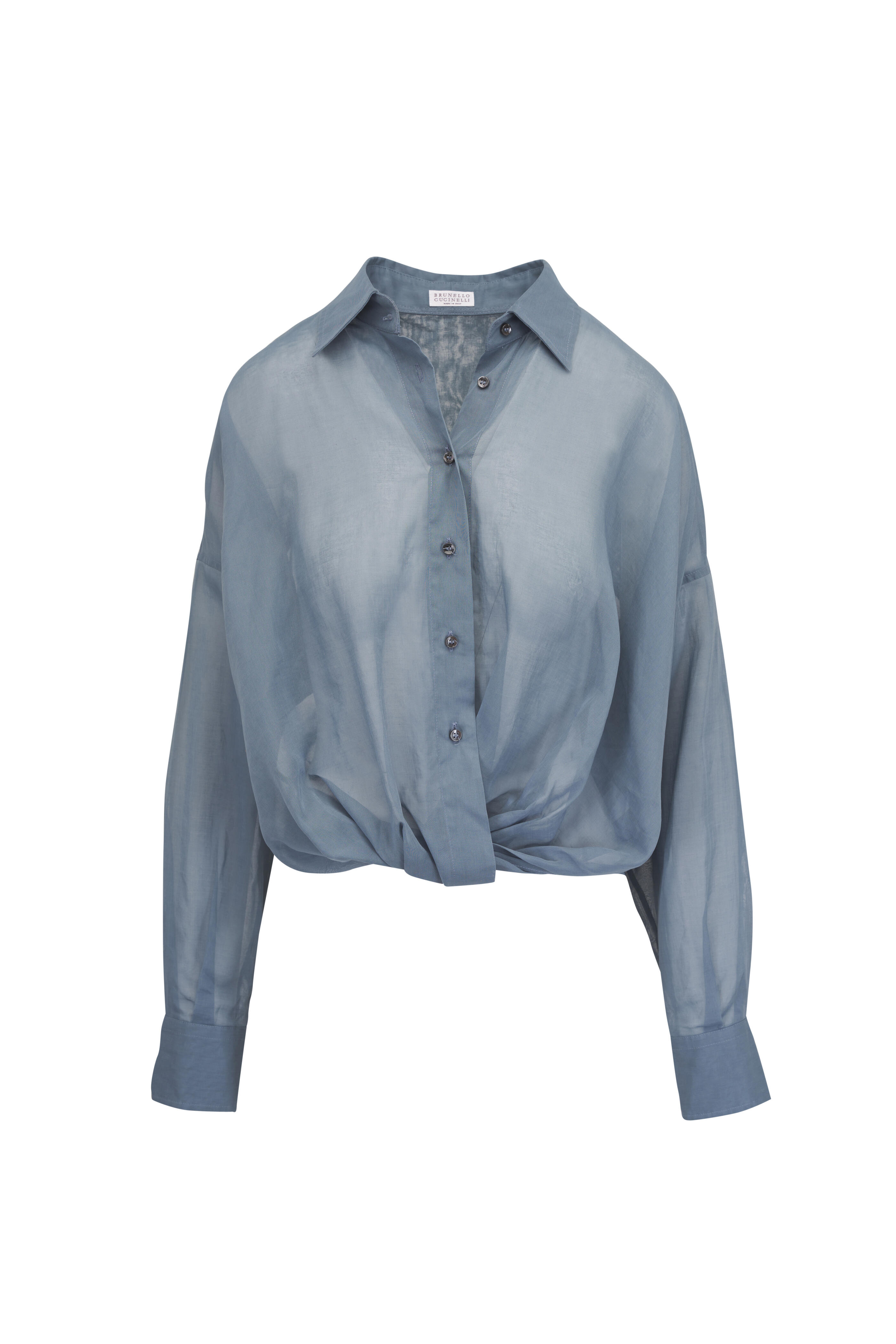 Brunello Cucinelli - Blue Cotton Organza Shirt