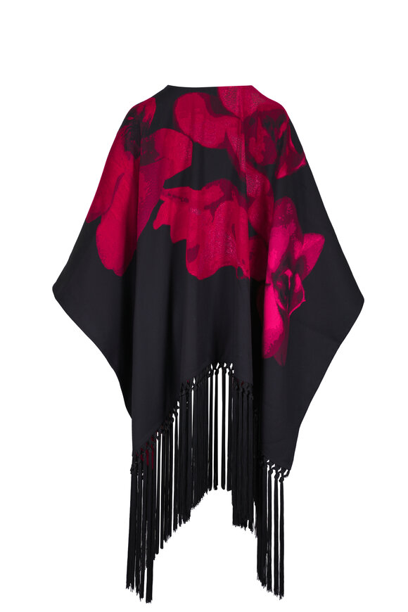 Talbot Runhof - Malhia Black & Red Rose Stole