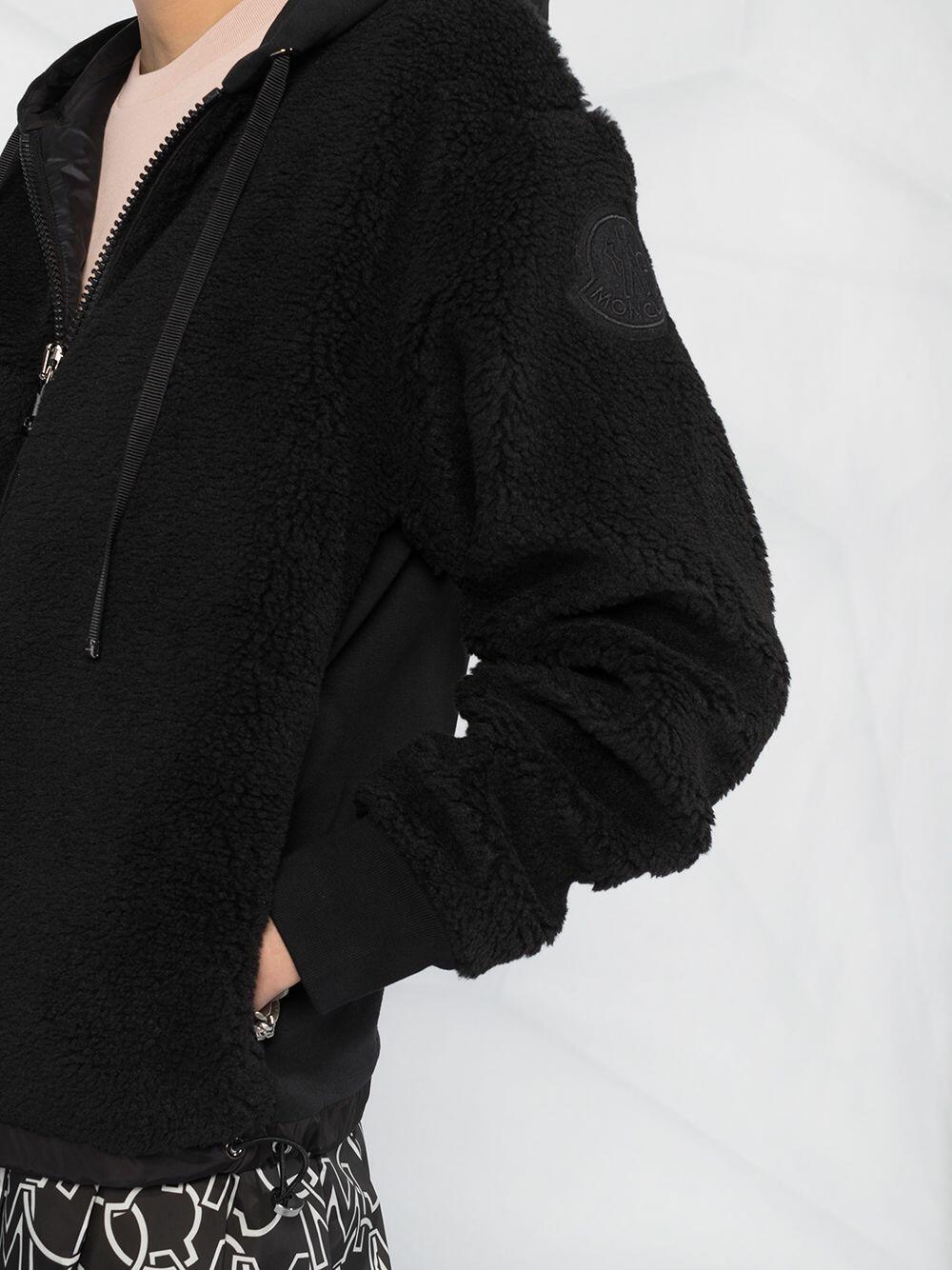 Moncler - Maglia Black Teddy Zip Hoody | Mitchell Stores