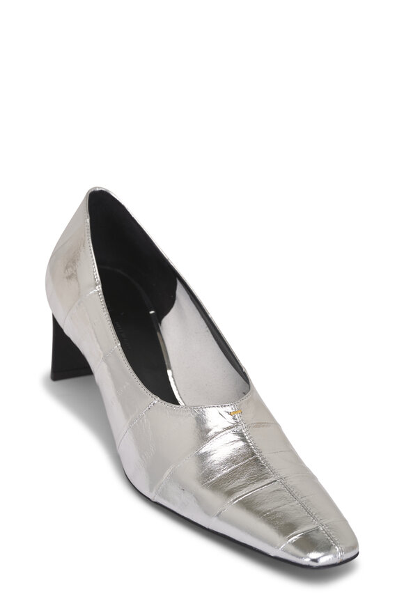 Khaite Cecilia Silver Leather Pump, 50mm