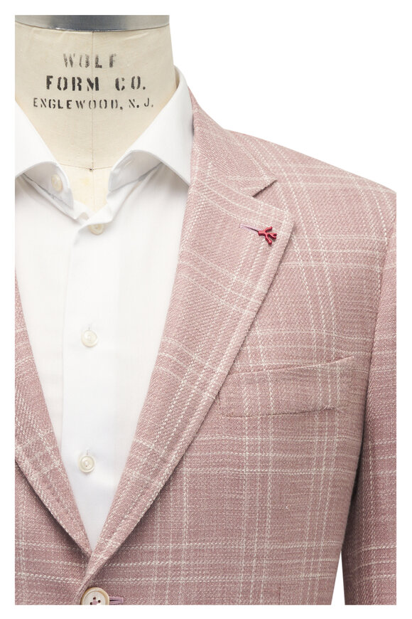 Isaia Light Pink Check Sportcoat