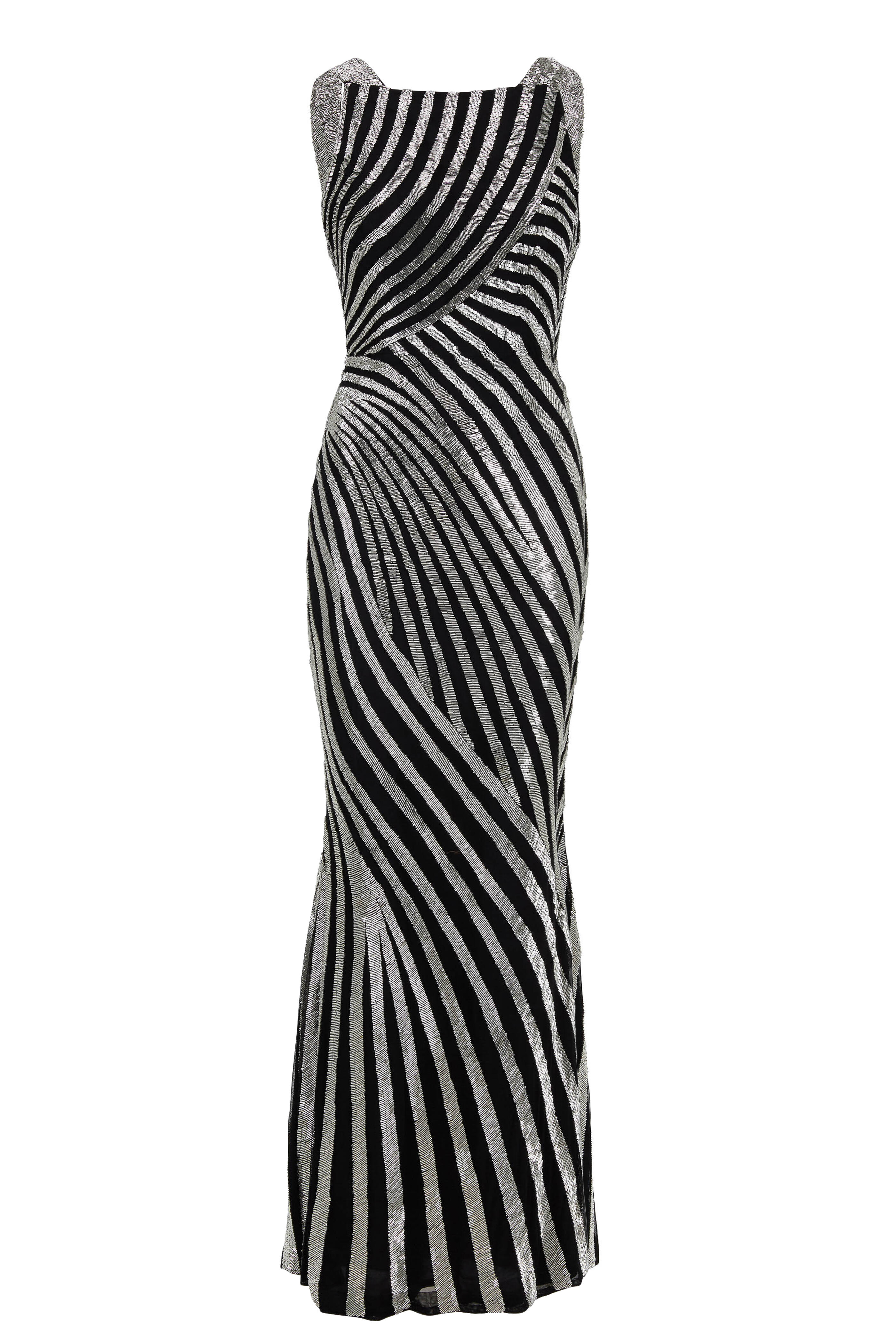 Rachel Gilbert - Milla Black & Silver Beaded Gown