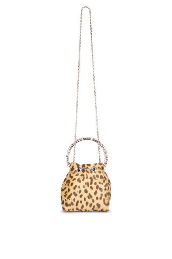 Jimmy Choo Bon Bon Animal Print & Crystal Top Handle Bag - view 2