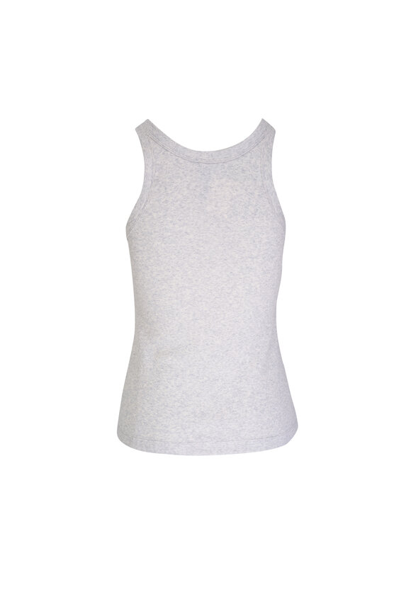 Totême - Curved Light Gray Rib Tank Top