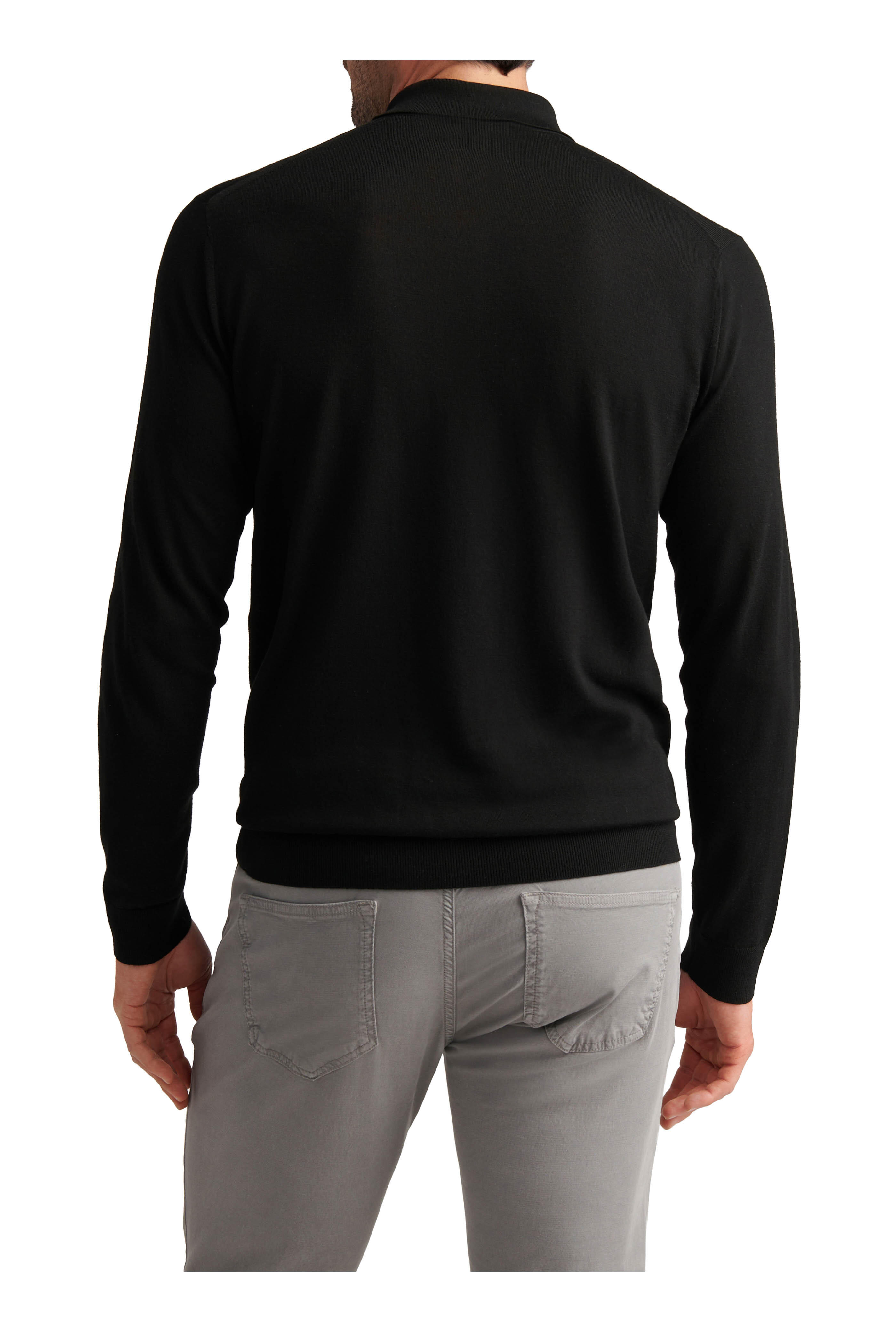 Peter Millar - Dorset Black Wool Polo Sweater
