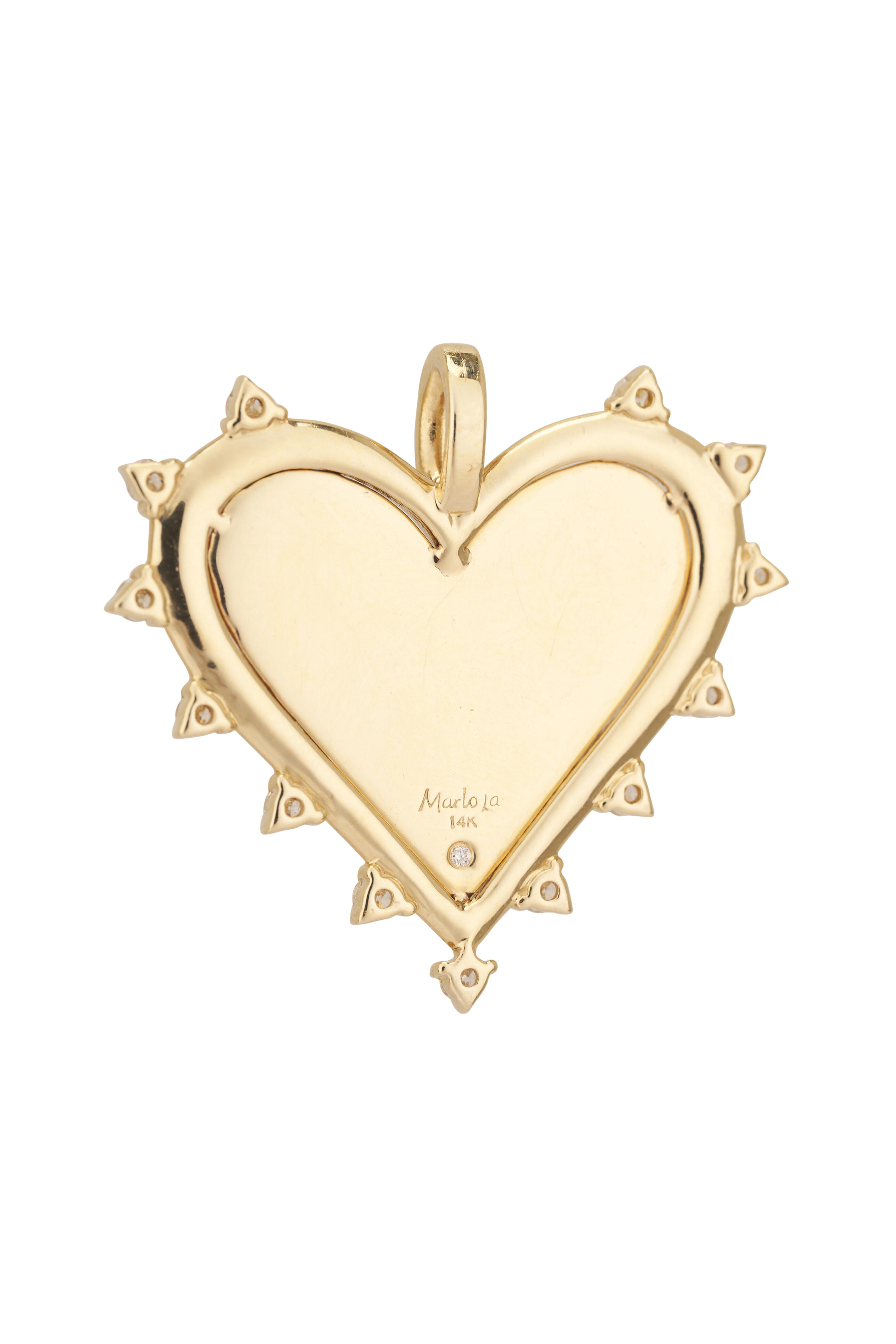 Marlo Laz - 14k Yellow Gold Large Spiked Heart Charm