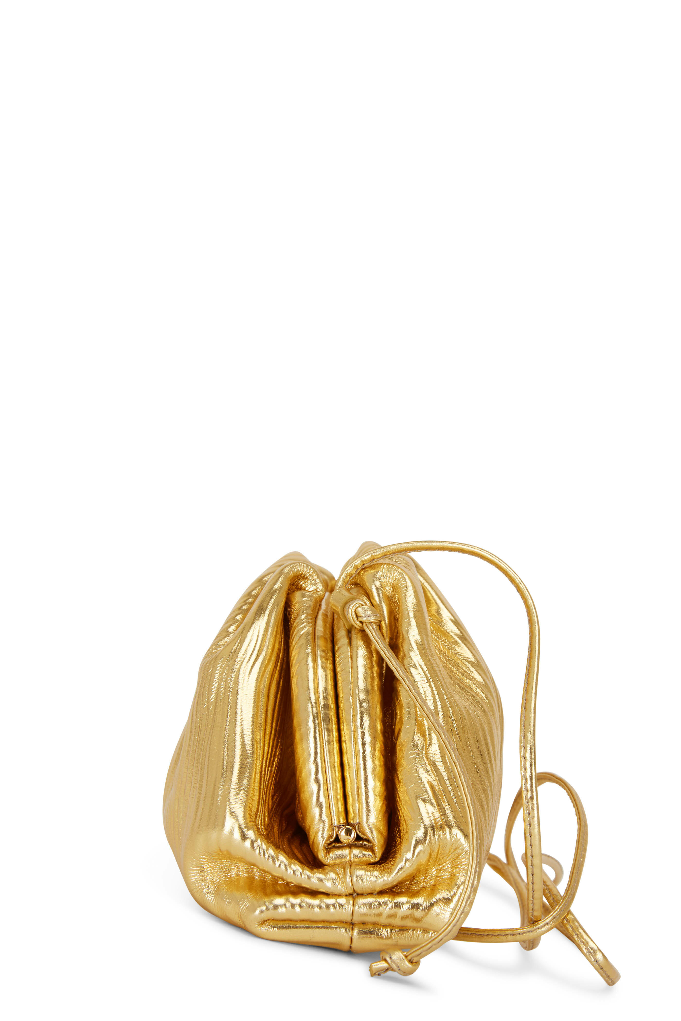 Loop Mini Leather Crossbody Bag in Gold - Bottega Veneta