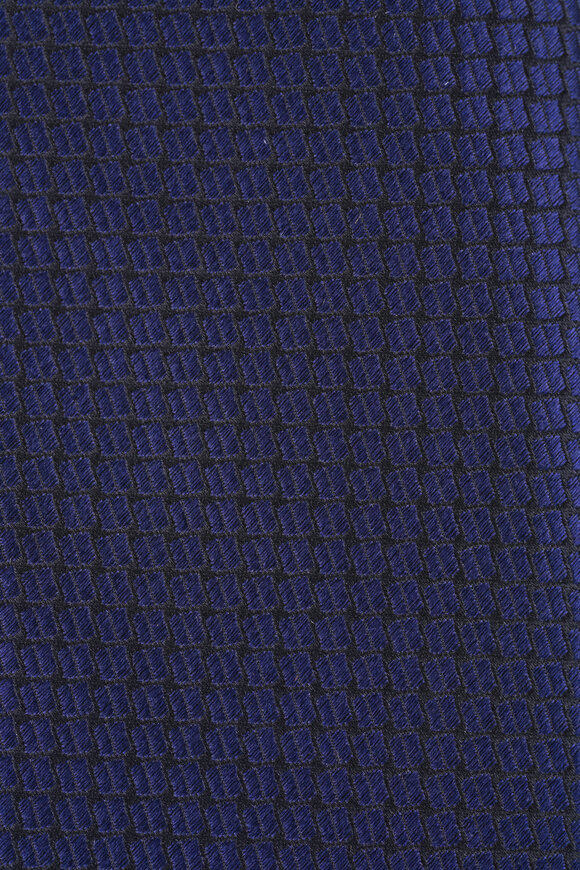 Zegna Navy Blue Geometric Silk Jacquard Necktie - view 2