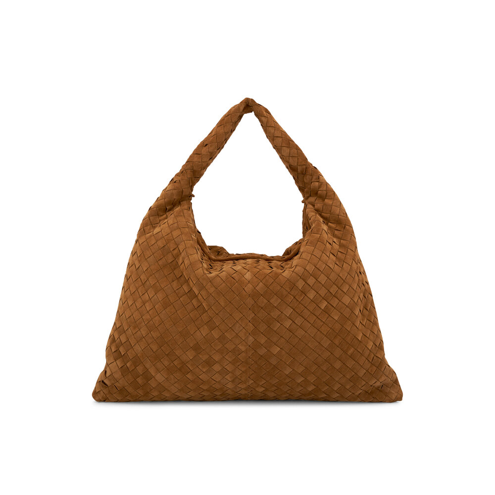 トートバッグ BOTTEGA VENETA LARGE SUEDE HOP BAG Bottega Veneta Hop Intrecciato Large suede tote bag Bottega