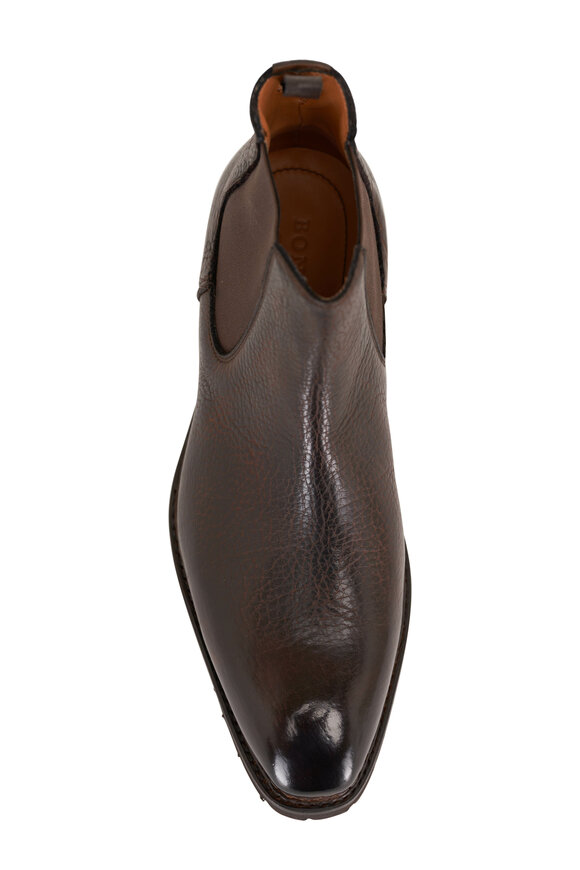 Bontoni - Cavaliere Dark Brown Grain Leather Chelsea Boot 
