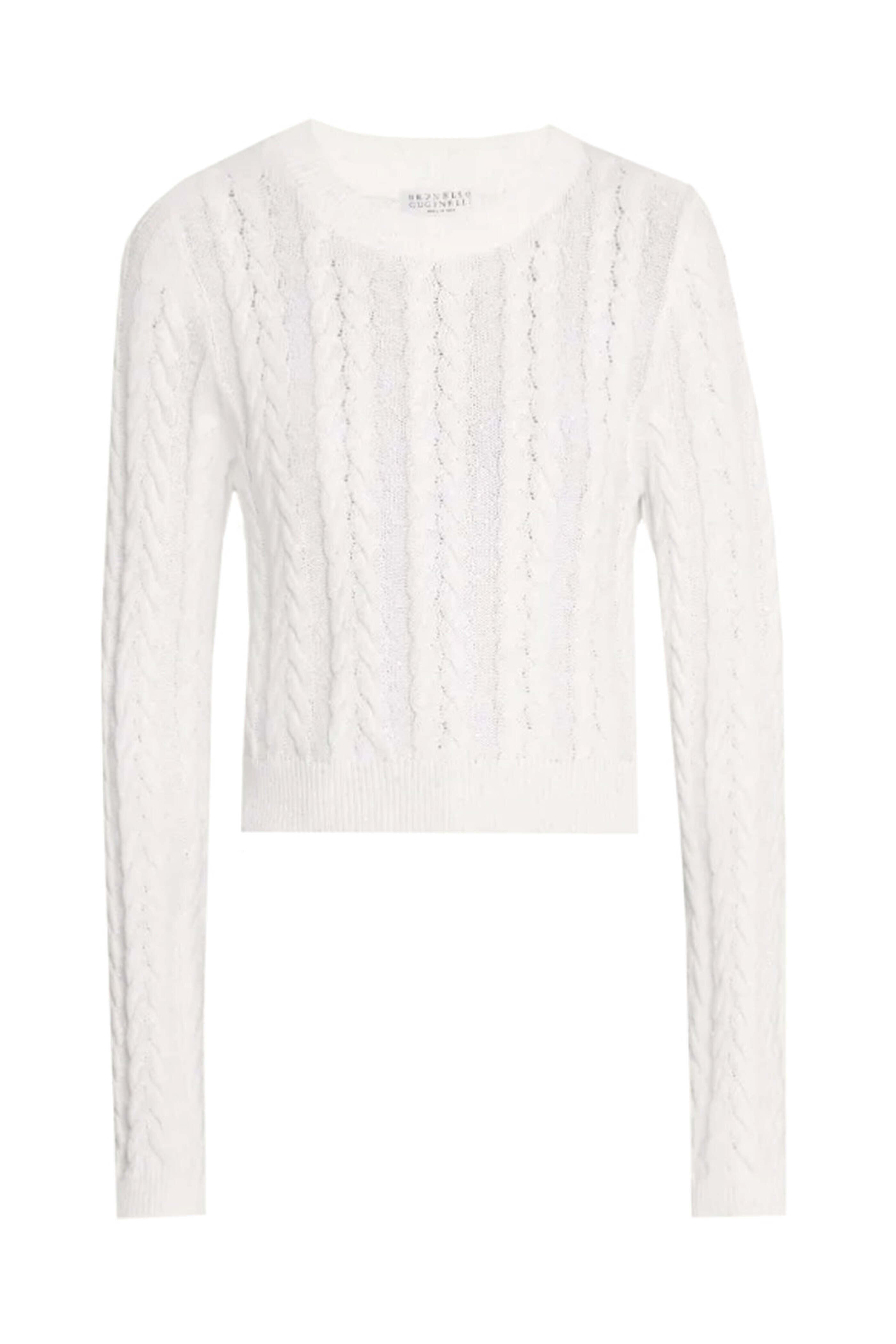 Brunello Cucinelli - White Diamante Crewneck Sweater