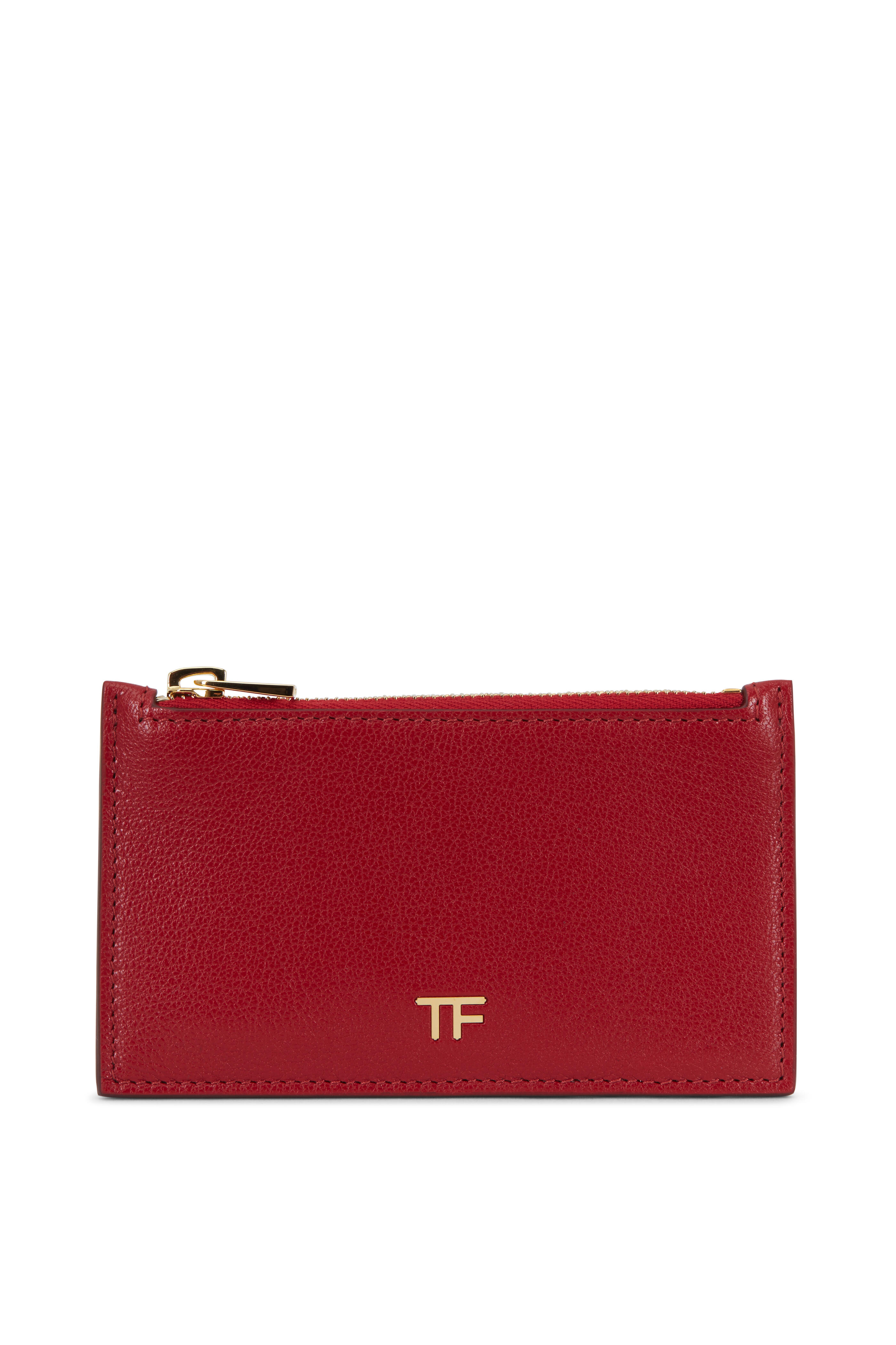 Tom Ford - Dark Red Slim Zip Card Holder | Mitchell Stores