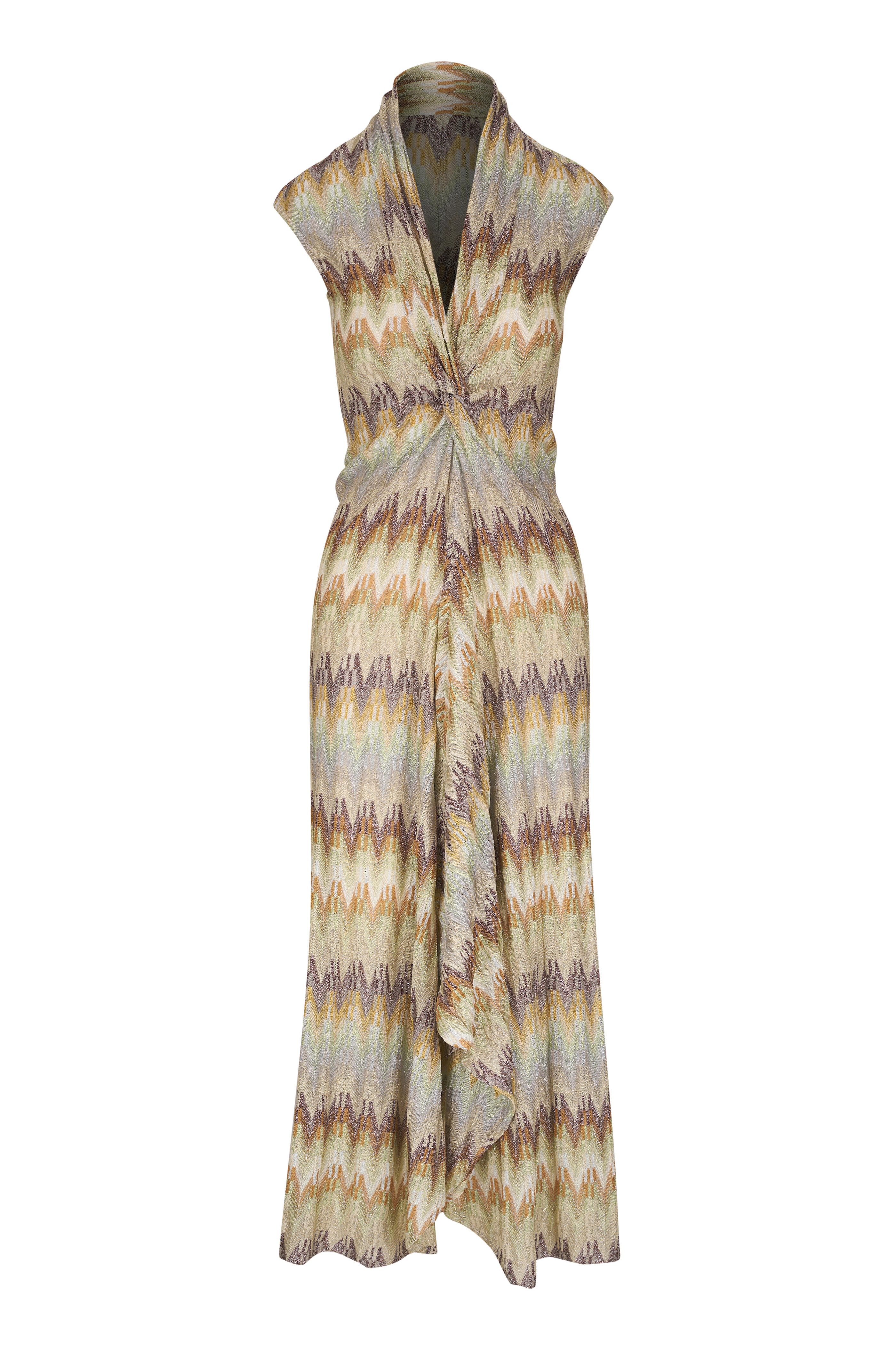 Missoni - Metallic Multicolor Zigzag Maxi Dress | Mitchell