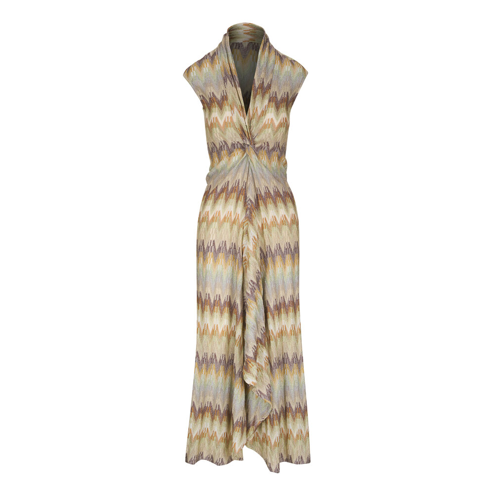 Missoni Metallic Multicolor Zigzag Maxi Dress Mitchell Stores